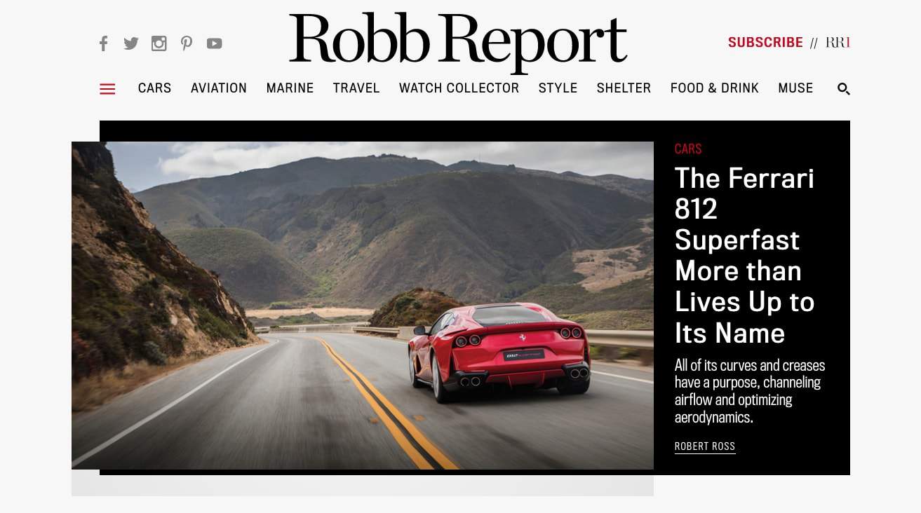 SEO consultant + SEO expert for Robb Report in Los Angeles, California